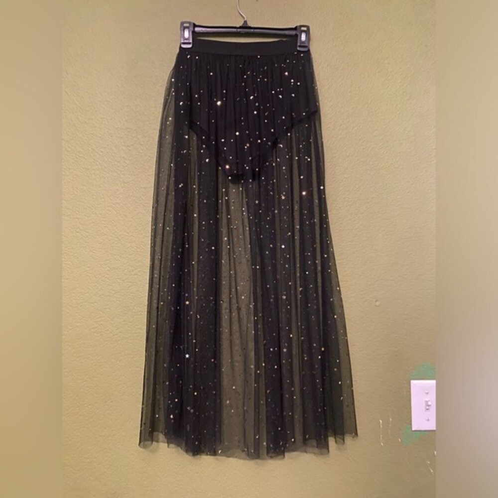 Elegant Black Starry Skirt